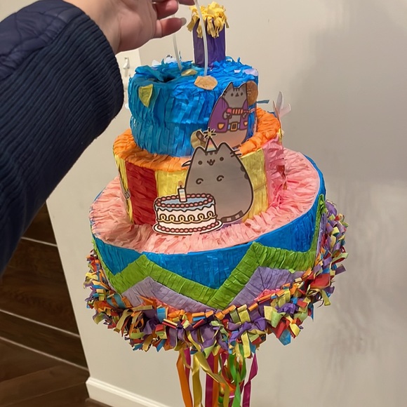 Birthday Cake Pull-String Piñata - Pusheen Themed - Picture 7 of 17